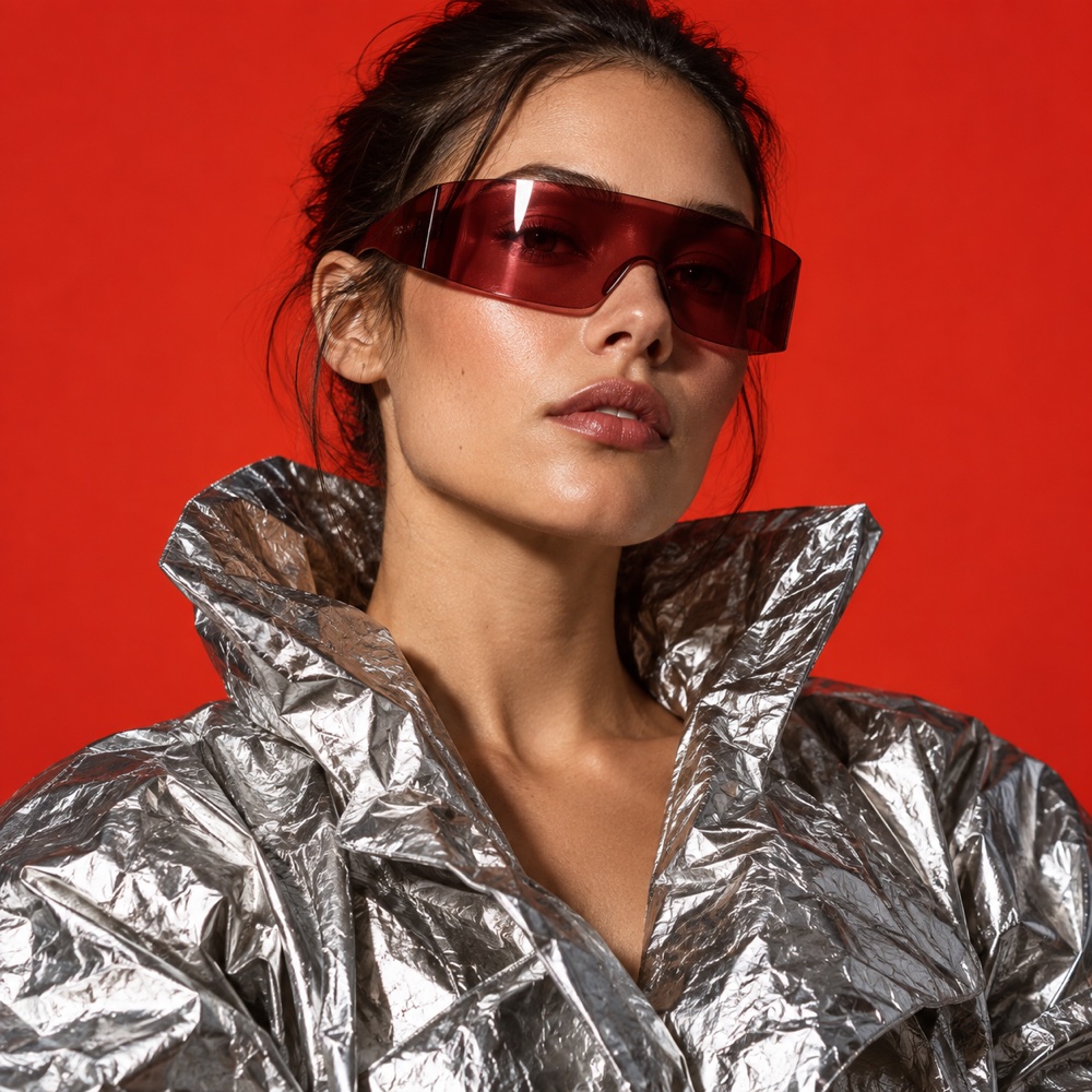 Silver fashion portrait example for an Image 2.5 AI prompt